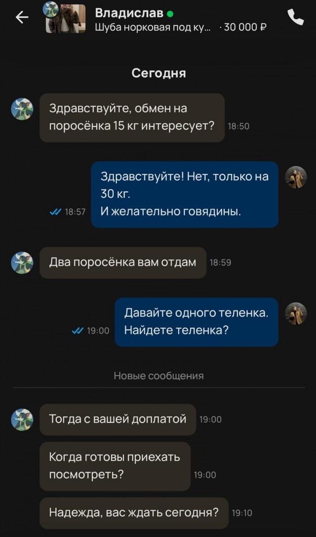 Как обменять шубу на поросят
