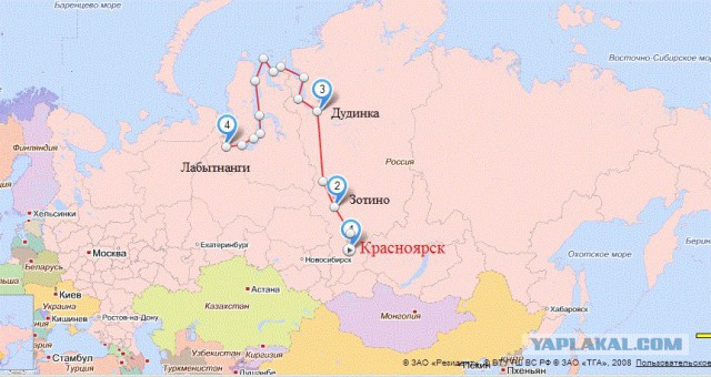 Карта дудинка красноярского