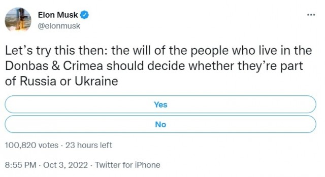 Илон Маск признал Крым российским, а также сделал ряд довольно необычных заявлений относительно формулы мира между Украиной и Россией