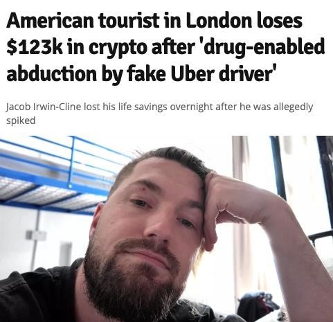 Американский турист потерял $123.000 (9 858 099 руб) в крипте после поездки на Uber в Лондоне