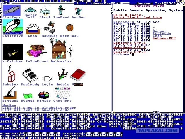 Религиозная ОС TempleOS написанная на языке "HolyC"
