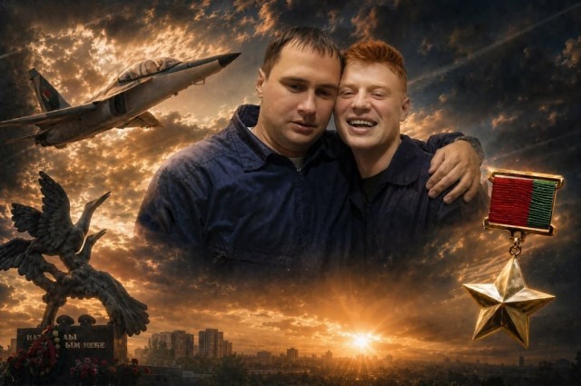 Сегодня ровно 5 лет со дня подвига белорусских военных летчиков — гвардии майора Андрея Ничипорчика и гвардии лейтенанта Никиты Куконенко.