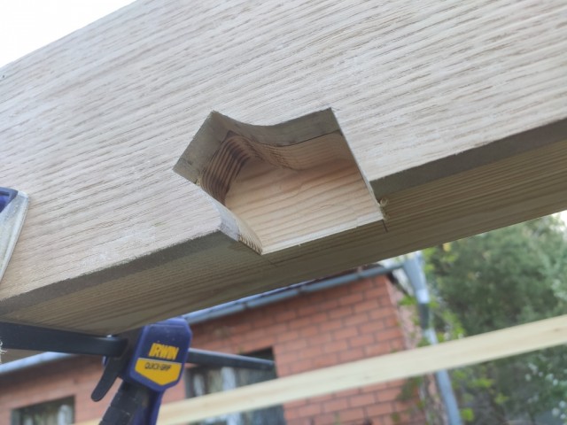 Навес для авто из бруса своими руками