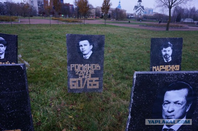 Депутатов-единороссов «похоронили» в Пулковском парке Санкт-Петербурга