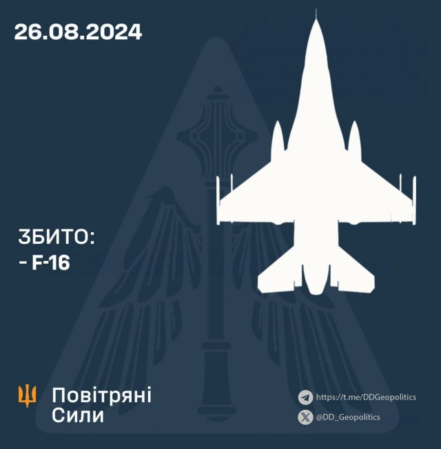 Первый американский F-16, который передали ВСУ, сбили американской ракетой системы Patriot.
