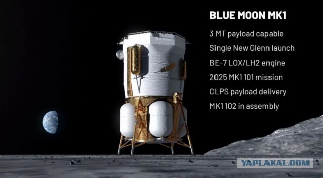 Безос готовит лунный посадочный модуль к испытаниям.