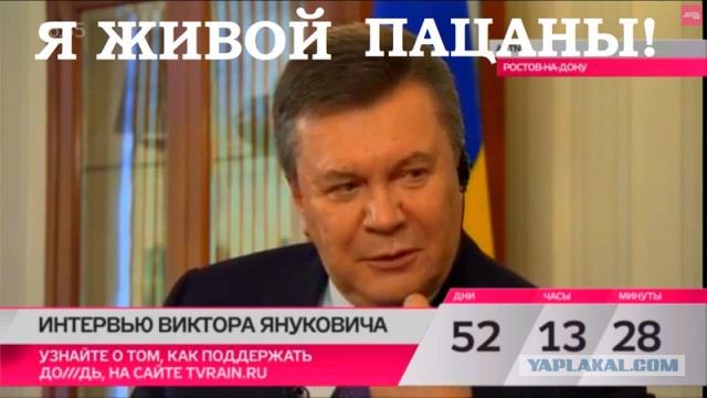 Янык дает интервью.