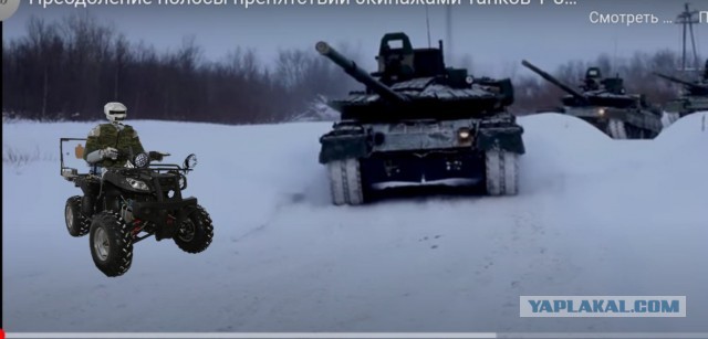 Преодоление полосы препятствий экипажами танков Т-80БВМ