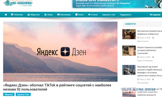 «Яндекс.Дзен» обогнал TikTok в рейтинге соцсетей с наиболее низким IQ пользователей