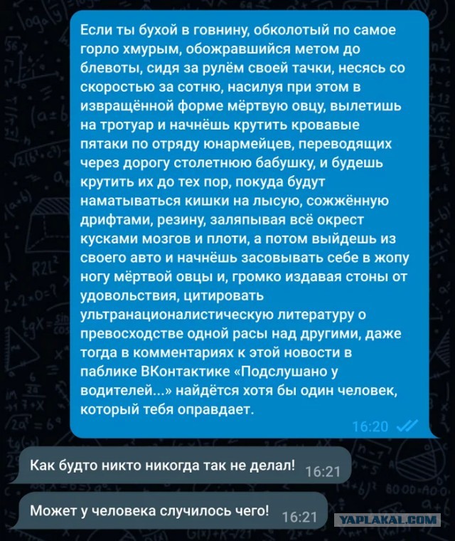 За такие ДТП надо уже вводить "лишение прав"
