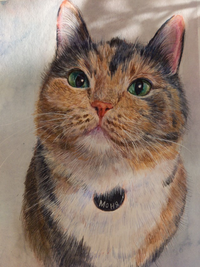 Моня. Портрет акварелью.