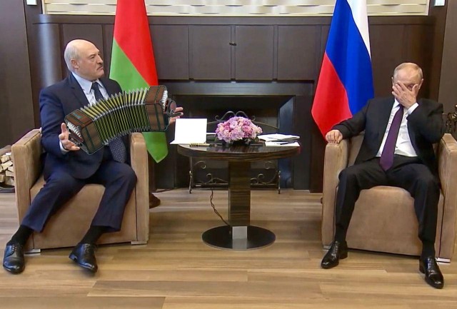 Лу и Пу: кадры со встречи Путина и Лукашенко растащили на мемы и фотожабы