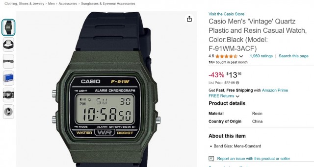Почему за ношение японских часов Casio F-91W в США можно быть арестованным?