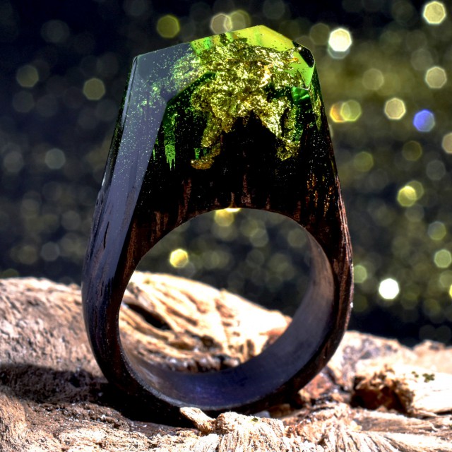 Кольца ручной работы "Темный лес"