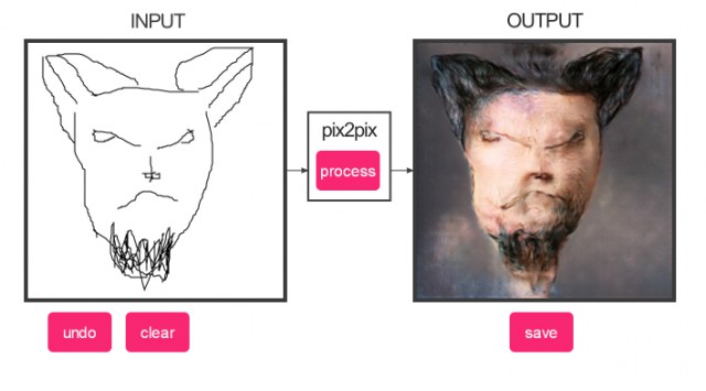 Нейросеть пытается превратить наброски в портреты, но получаются монстры