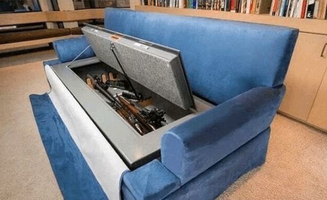 Скрытое хранение оружия в мебели