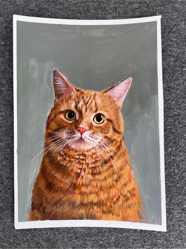 Кот Кузя. Портрет акрилом