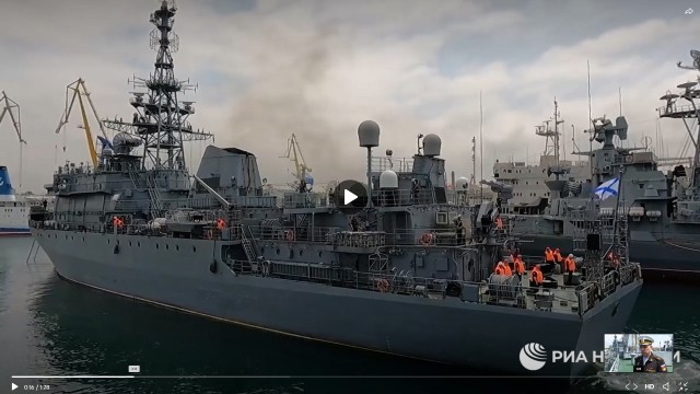 Кадры удара беспилотного катера по СРК «Иван Хурс» рядом с проливом Босфор