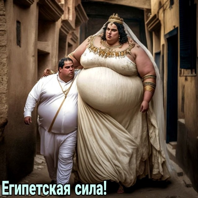 Египетская сила и Хрен моржовый - иллюстрация фразеологизмов от нейросети Midjourney