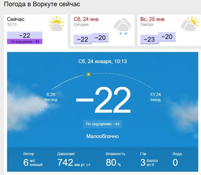 А какая температура у Вас за окном?