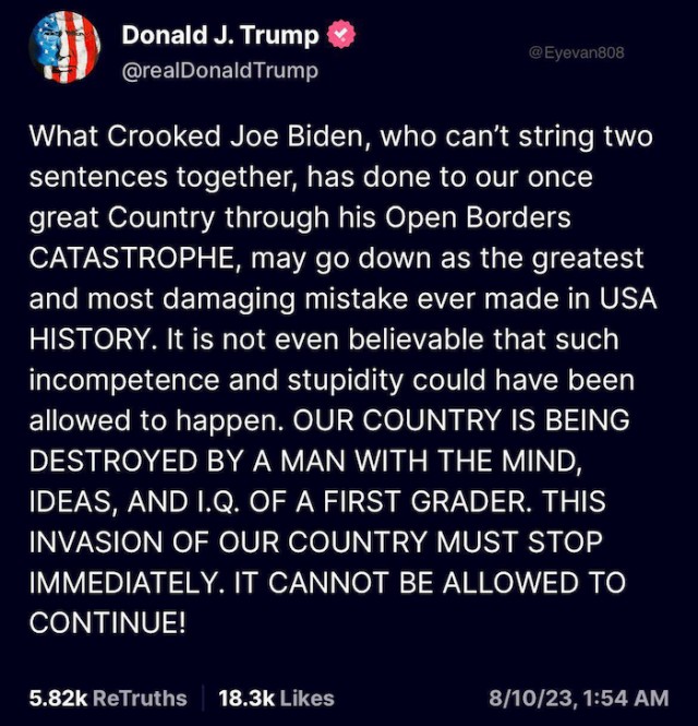 Трамп перешёл на откровенные оскорбления президента США