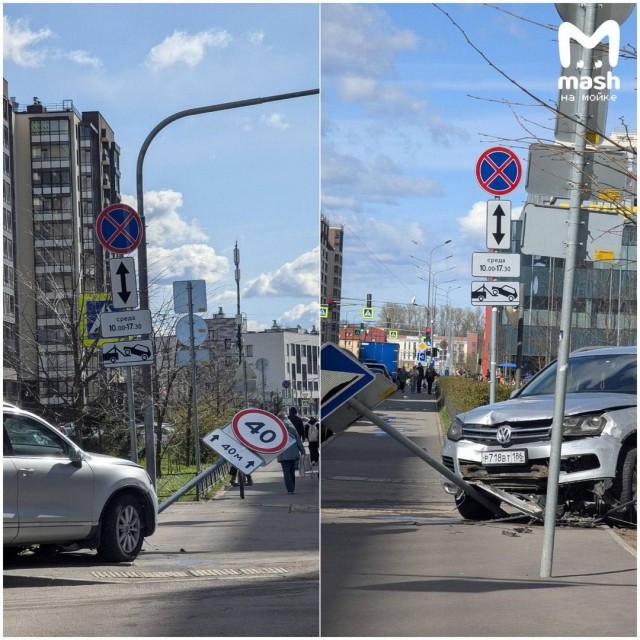 Неадекватный водитель чуть не задавил толпу пешеходов в Петербурге