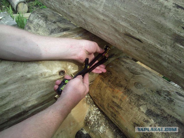 Как положить одно бревно в сруб