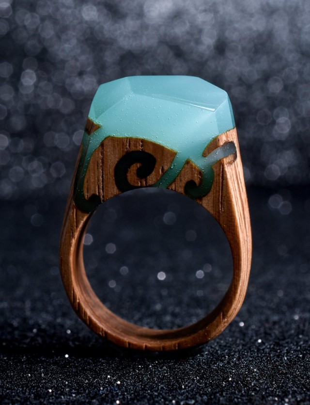 Кольца ручной работы "Темный лес"