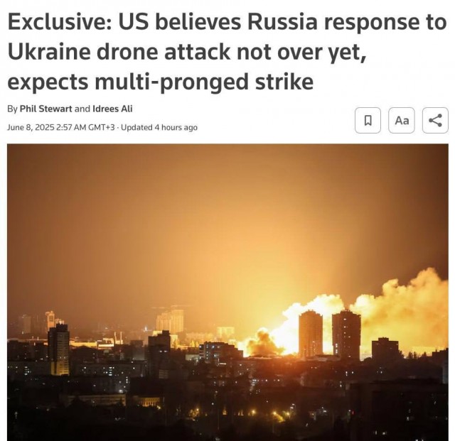 Реакция ВС РФ на операцию «Паутинa» ещё не завершена — ожидаются новые, масштабные удары, — Reuters со ссылкой на официальных лиц США