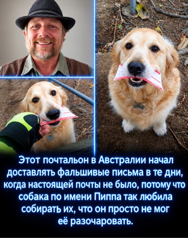 Почтальон и золотистый ретривер