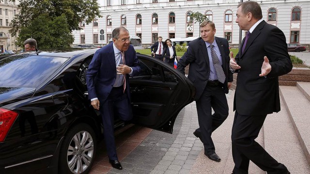 Сергей Викторович Лавров на встрече с Джоном Керри