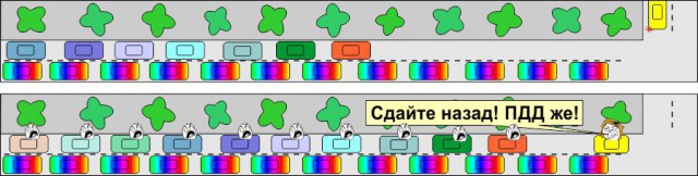 Упоротая дура спровоцировала пробку