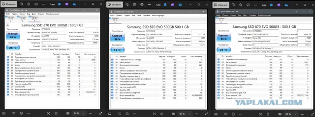 Опять твердотельники Samsung EVO 870 старых партий дают о себе знать