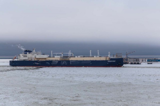 Первый, исторический приход газовоза "Кристоф Де Маржери" в Сабетту