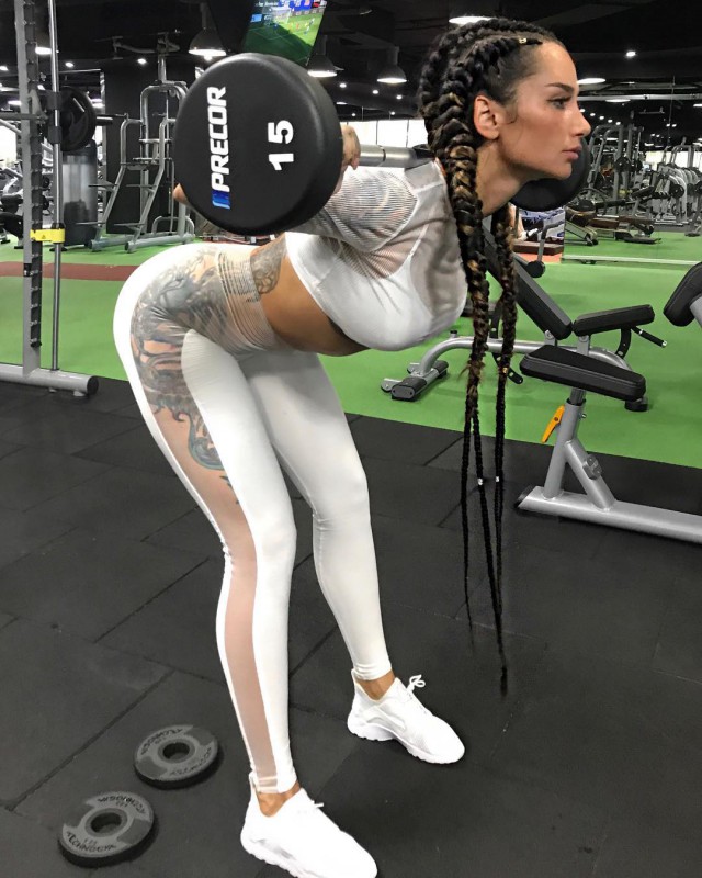 Schoolgirl tattoo gym mother