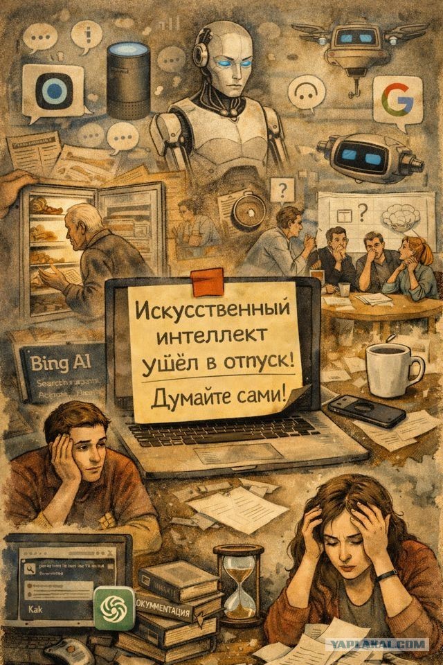 ИИ ушёл «в отпуск» — и люди остались один на один с собственными мыслями