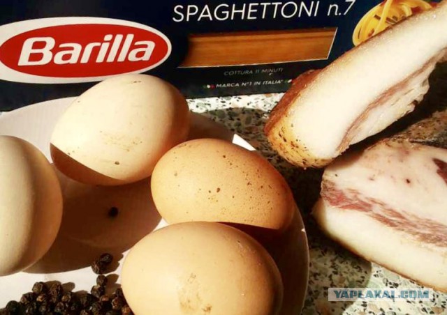 Spaghettoni Carbonara. Паста "Карбонара"