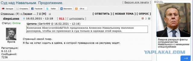 Суд над Навальным. Продолжение.