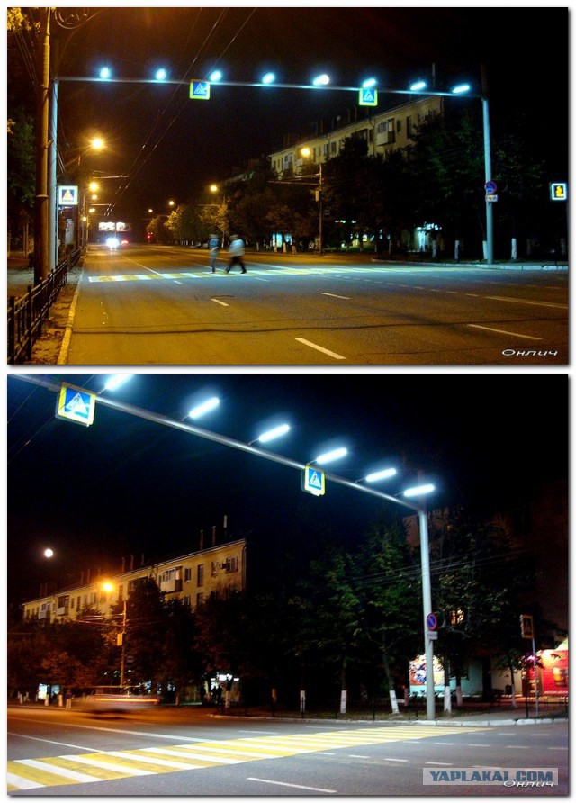Пешеходный переход с освещением