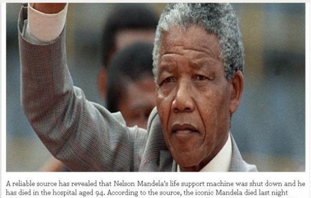 Нельсон Мандела умер.