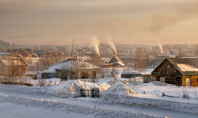 Тишина и холод в деревне