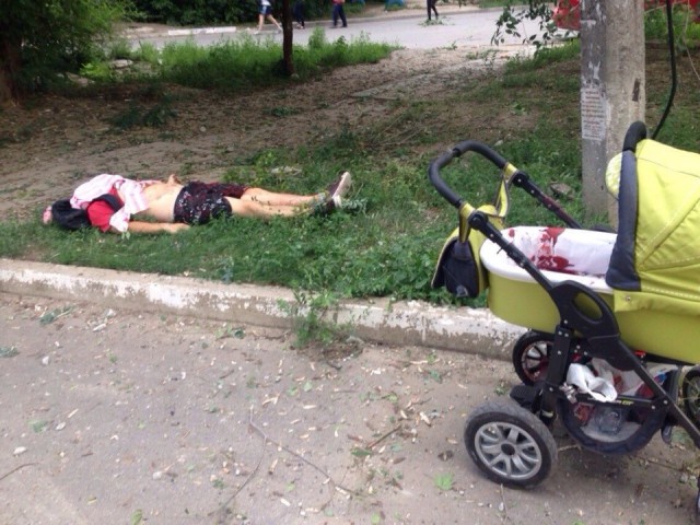Луганск. Последствия обстрела кв. Южный