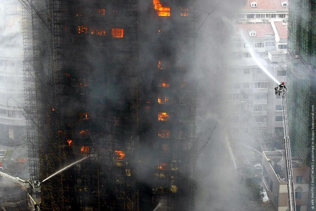 Пожар в шанхайской высотке