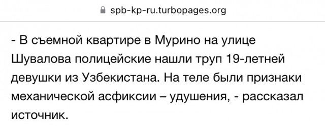 Мигрант задушил жену в Мурино и приехал с признанием к зданию консульства