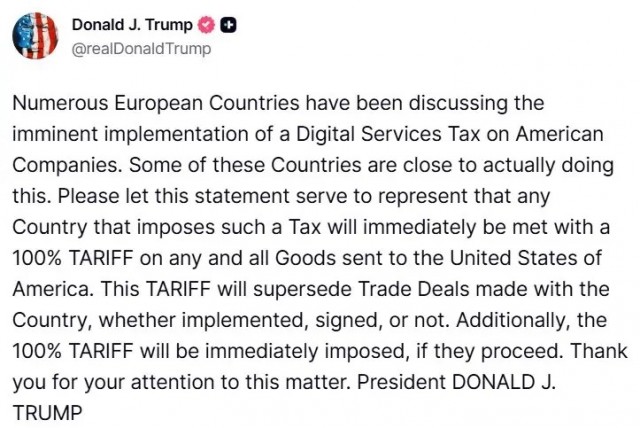 Дональд Трамп снова угрожает Европе торговой войной.