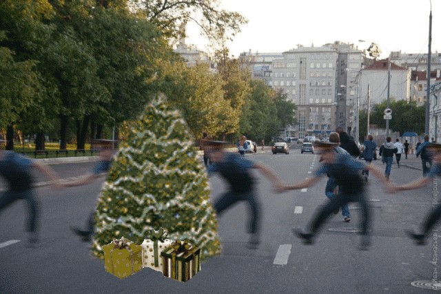 Школьники и полицай