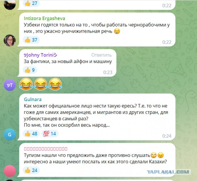 Блинкин развлекает Узбекистан оскорбительными предложениями