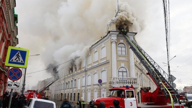 Крупный пожар в военном госпитале Тулы
