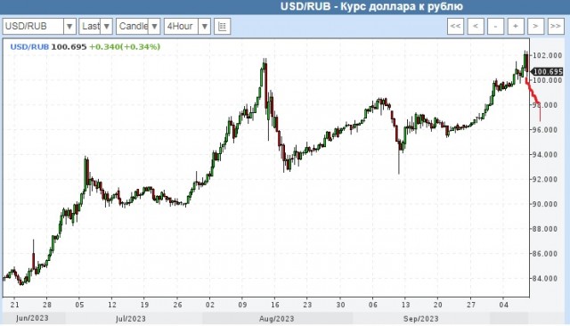 Курс доллара превысил 102 рубля впервые с 23 марта 2022 года