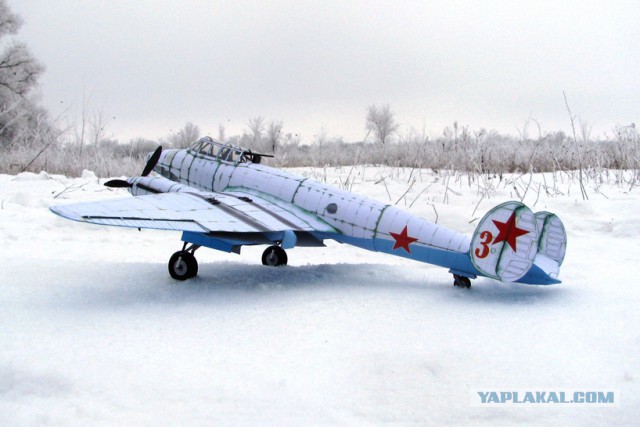 Пе-3. Модель самолета из бумаги